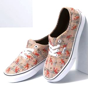 Vans Glen Plaid Floral Authentic size 7 women 5.5 men's